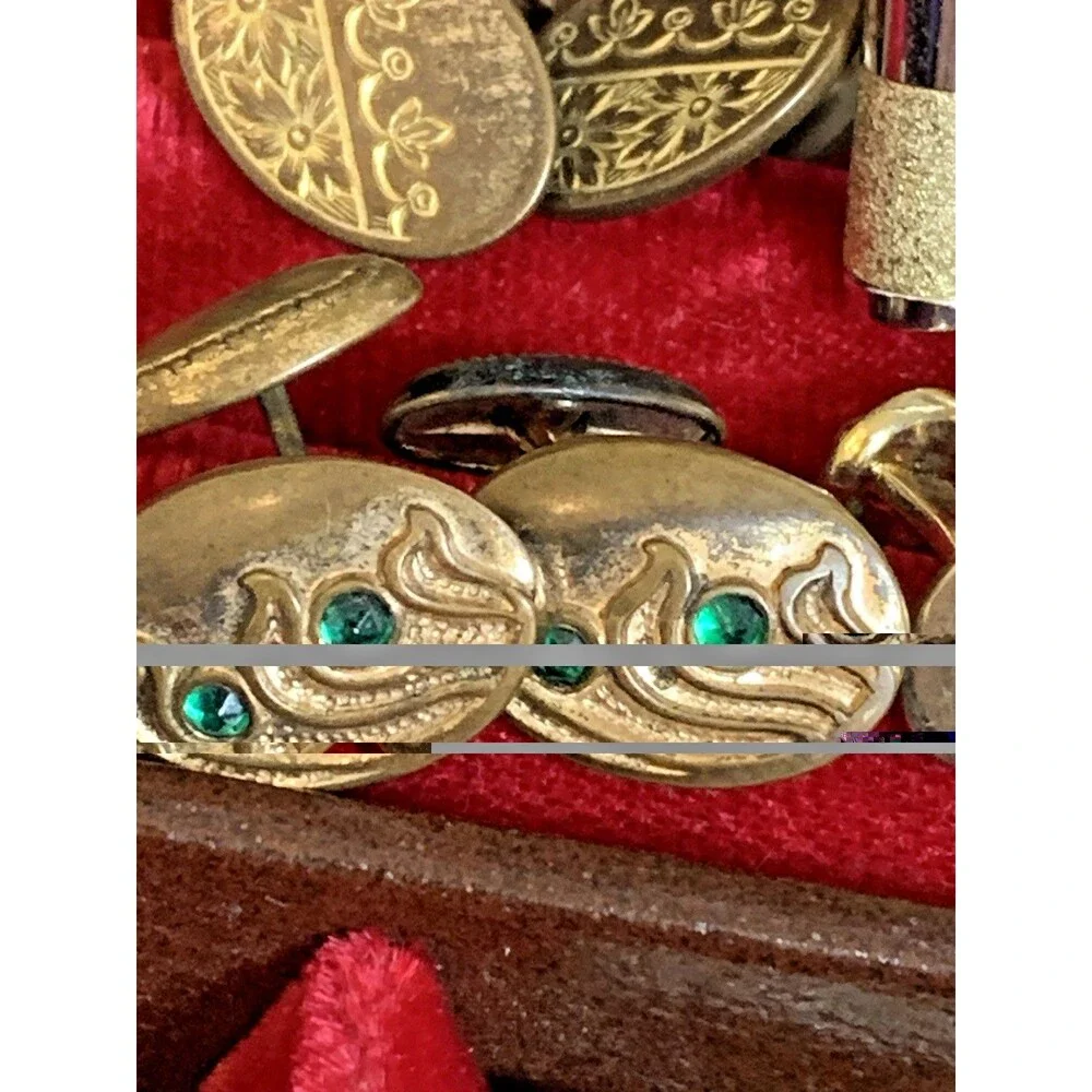 Vintage Mens Accessories Lot 18 PCs Cufflinks Tie Clips Hickok, Anson, Shields